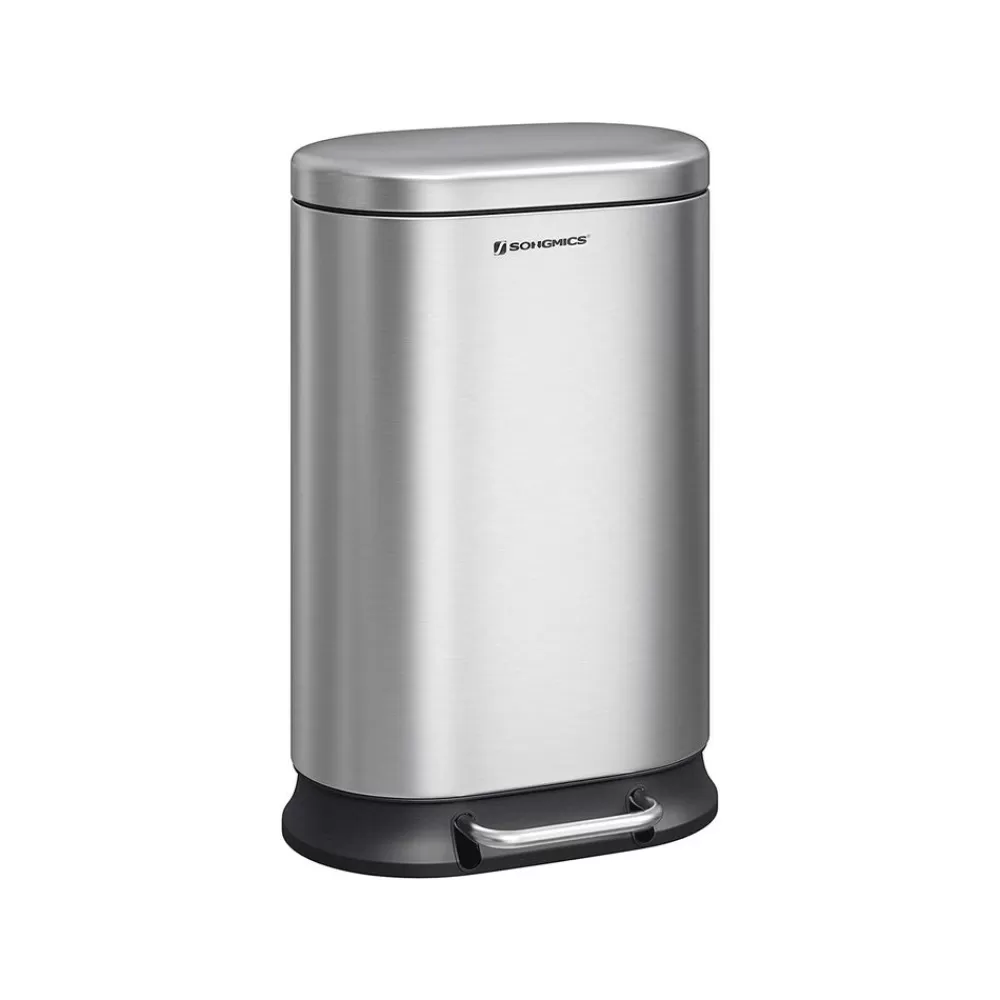 Fashion SONGMICS Abfalleimer mit Pedal und Inneneimer Silbern 30L