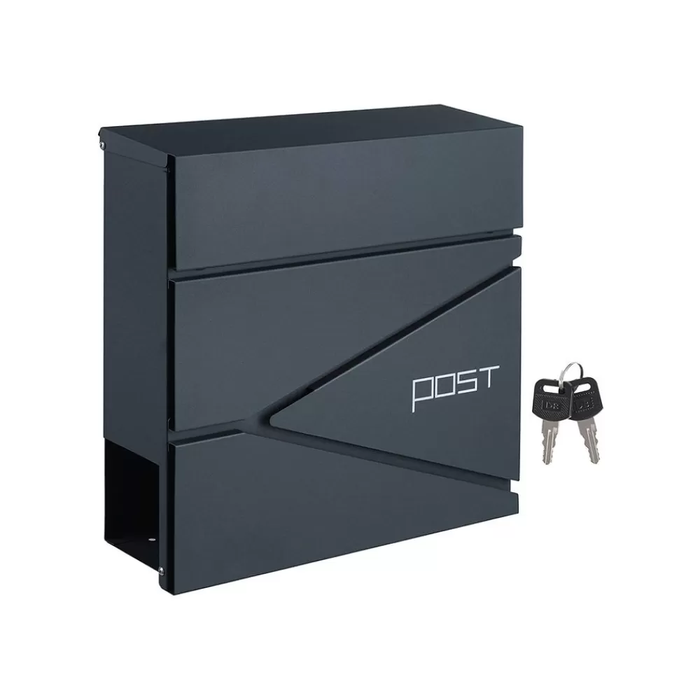 Flash Sale SONGMICS Abschließbarer Wandbriefkasten Anthrazit