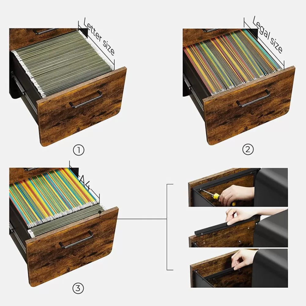 Sale SONGMICS Aktenschrank mit 2 Schubladen auf Rollen