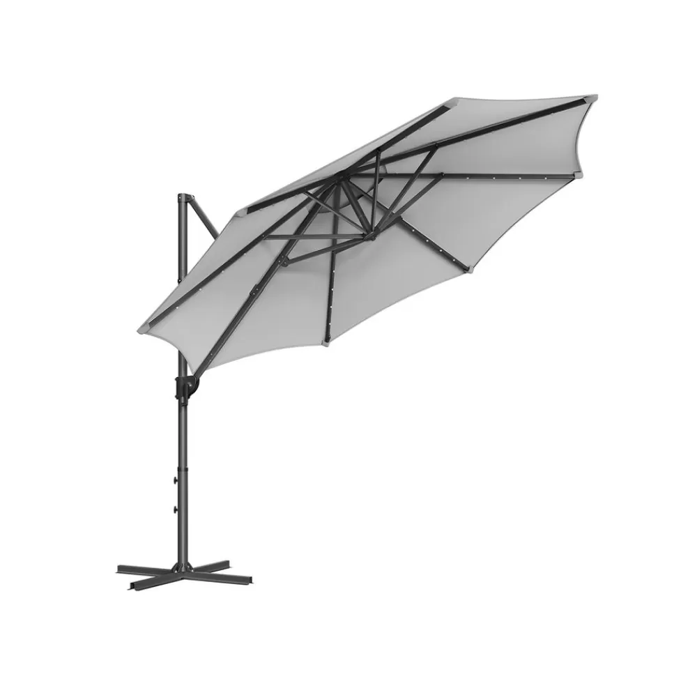 Discount SONGMICS Ampelschirm drehbar mit Kurbel taubengrau