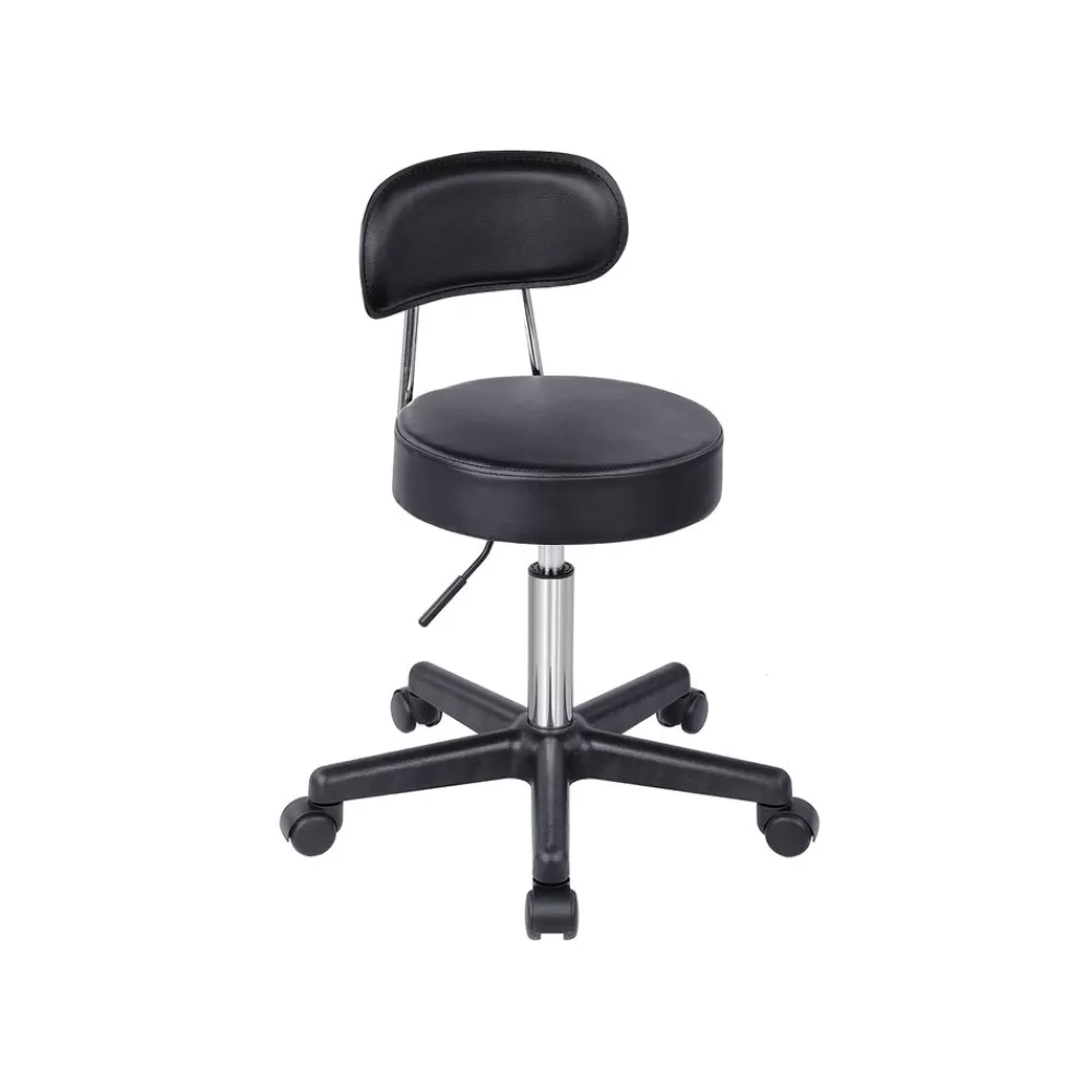 Cheap SONGMICS Arbeitshocker mit Rollen Schwarz