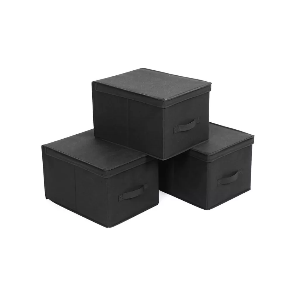 Discount SONGMICS Aufbewahrungsboxen 3 Stück Schwarz