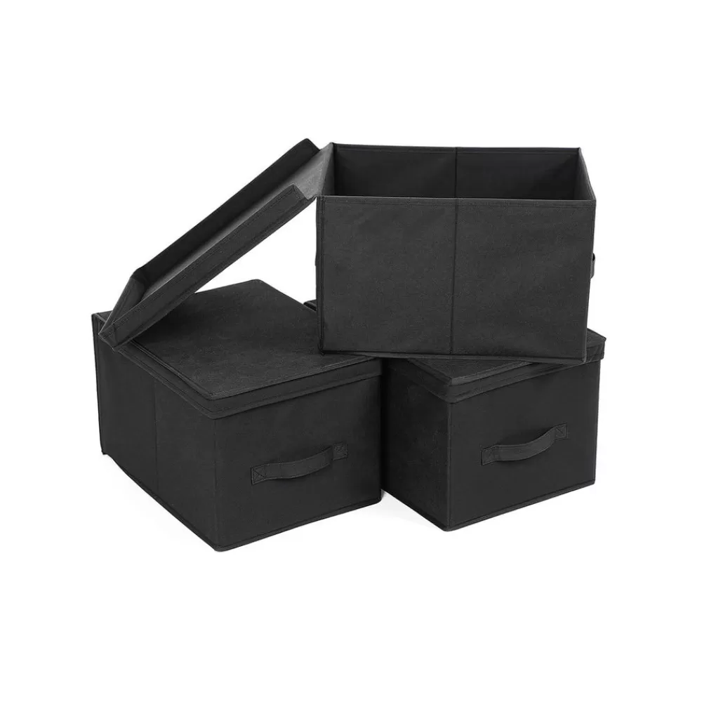 Discount SONGMICS Aufbewahrungsboxen 3 Stück Schwarz