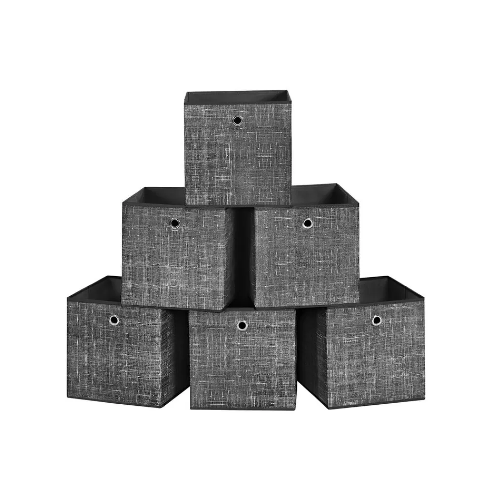 Best SONGMICS Aufbewahrungsboxen 6er Set Schwarz