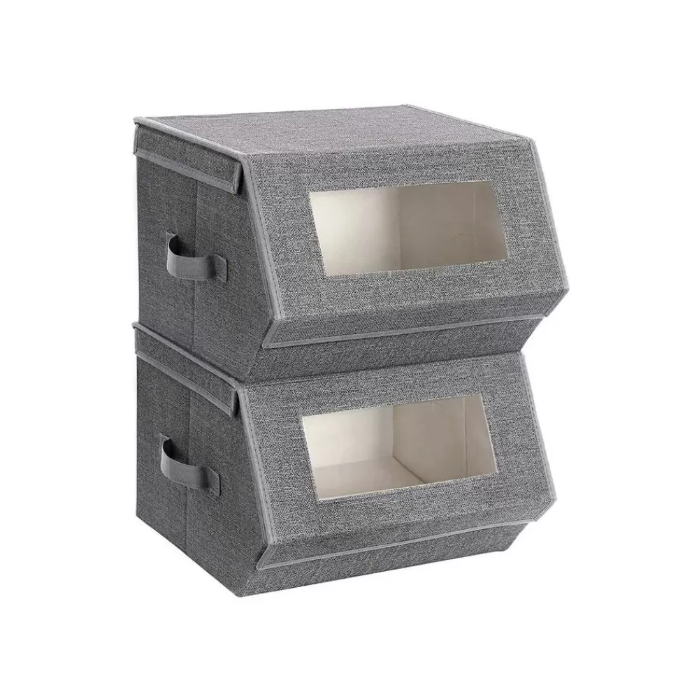 Outlet SONGMICS Aufbewahrungsboxen mit transparentem Sichtfenster