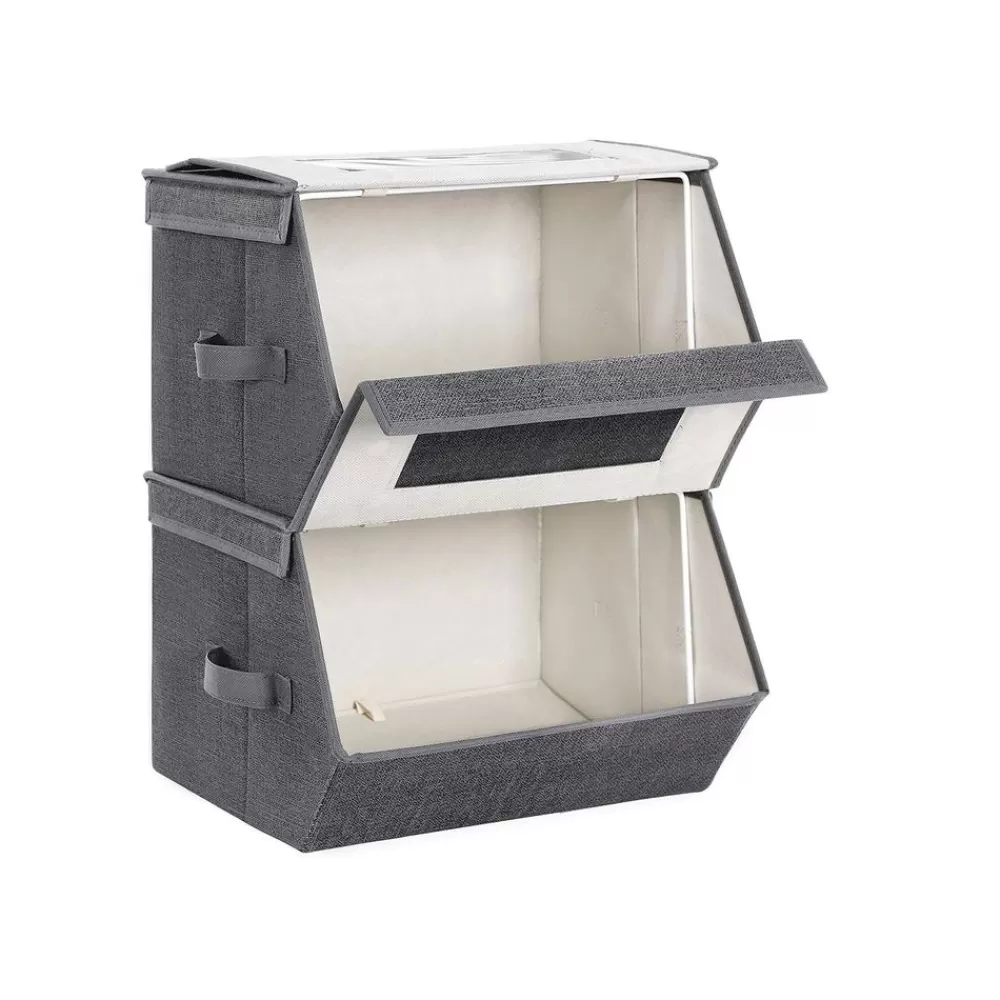 Outlet SONGMICS Aufbewahrungsboxen mit transparentem Sichtfenster