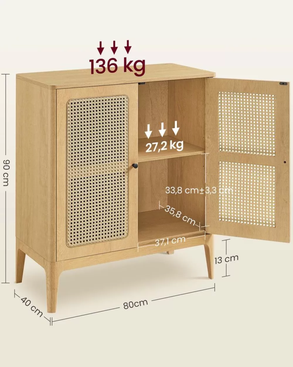 aufbewahrungsschrank_mit_verstellbaren_einlegebden__x__x__cm_5.webp Discount SONGMICS Aufbewahrungsschrank mit verstellbaren Einlegeböden 40 x 80 x 90 cm