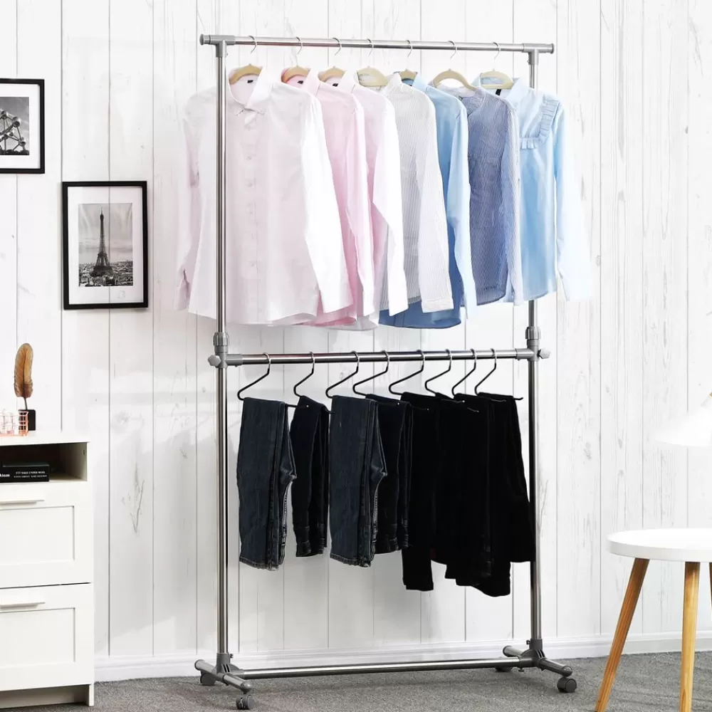 Flash Sale SONGMICS Ausziehbarer Kleiderständer 2 Stangen