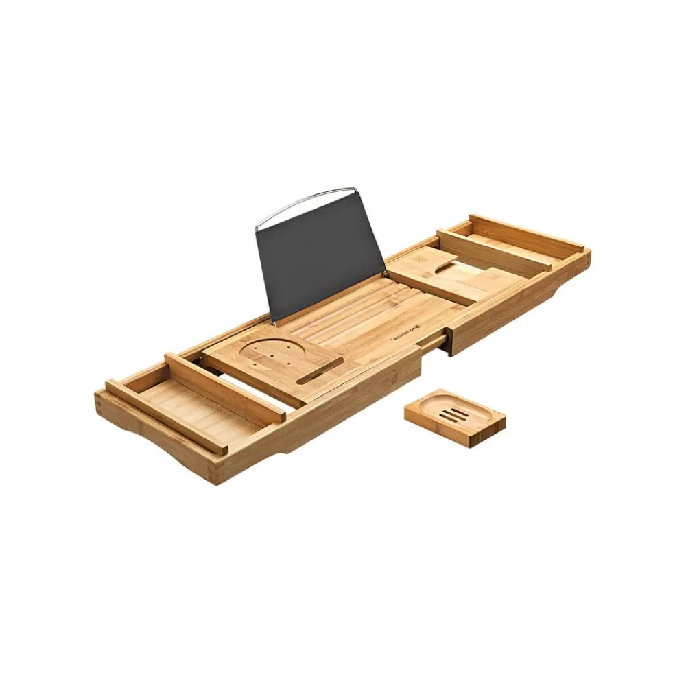 Store SONGMICS Badewannenablage Bambus 109 cm