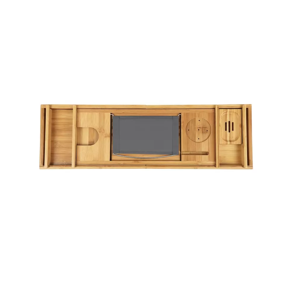 Store SONGMICS Badewannenablage Bambus 109 cm