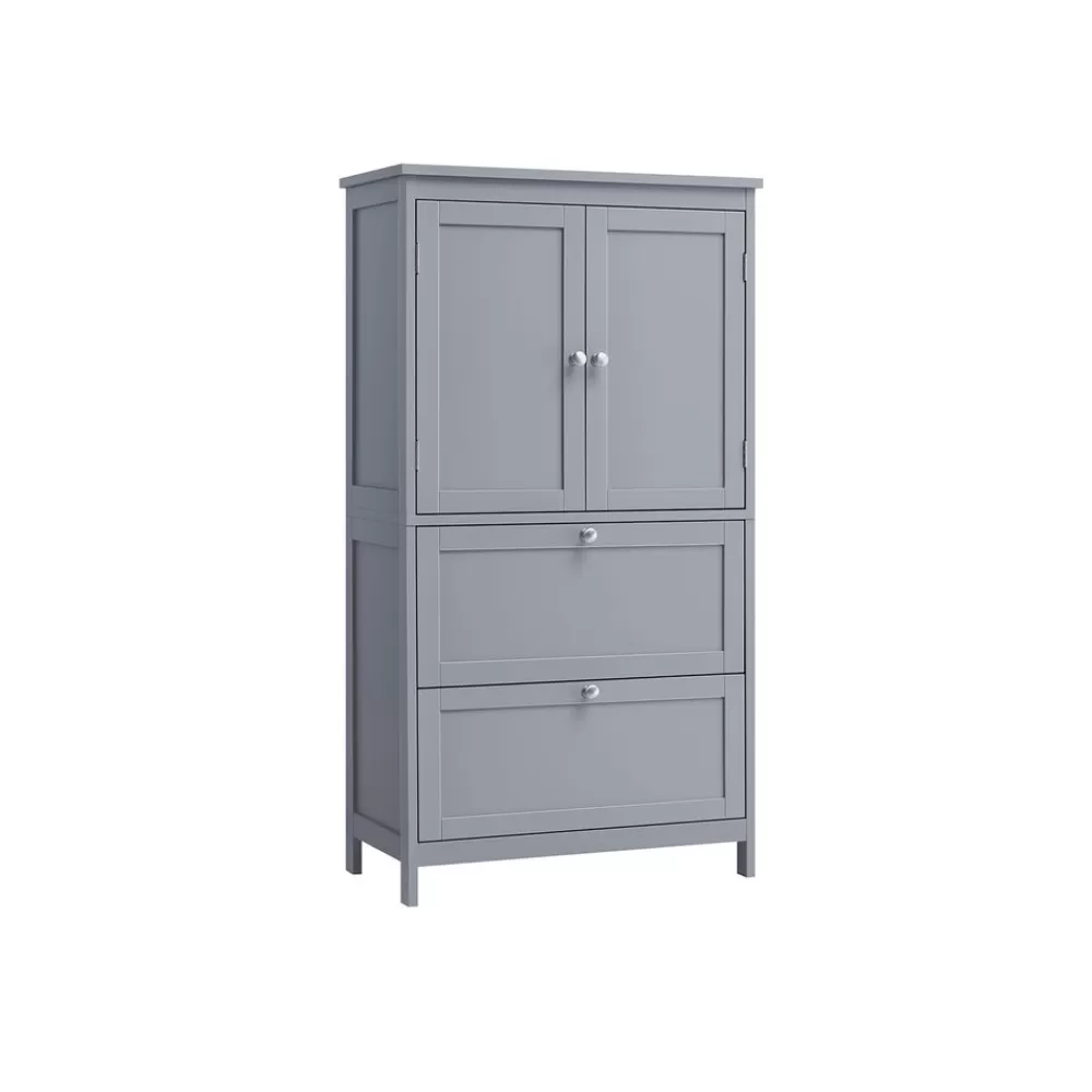 badezimmerschrank__x__x__cm_mit__tren_und__schubladen_6.webp Clearance SONGMICS Badezimmerschrank 30 x 60 x 110 cm mit 2 Türen und 2 Schubladen