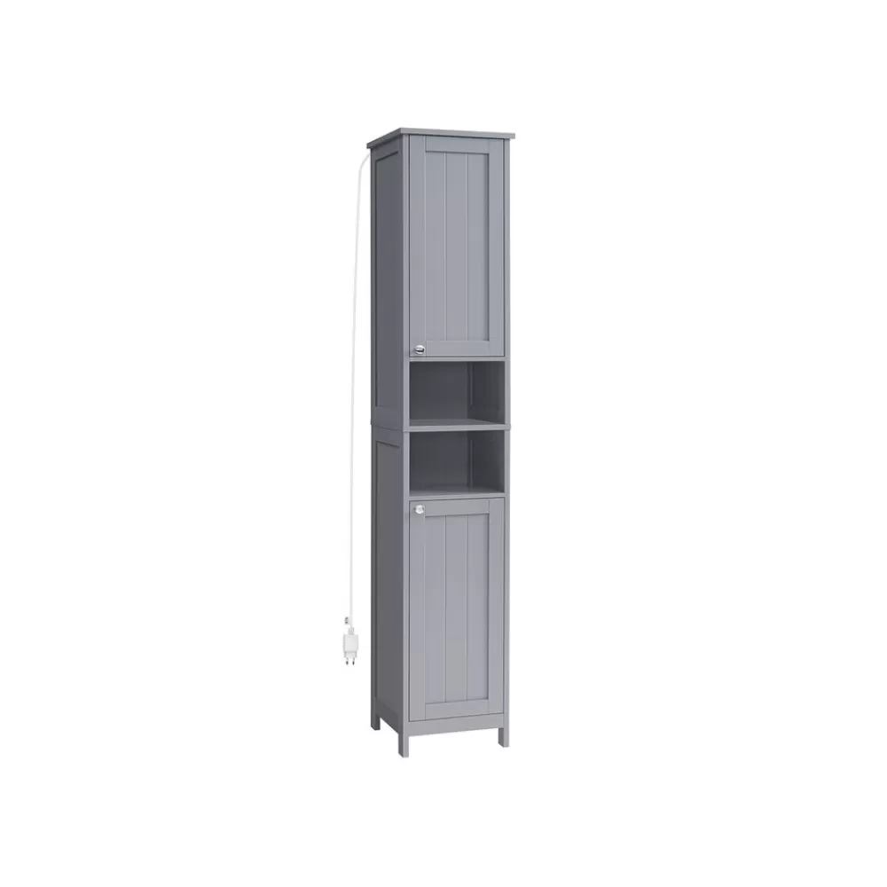 Flash Sale SONGMICS Badezimmerschrank mit Beleuchtung taubengrau