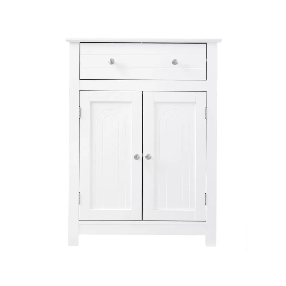Fashion SONGMICS Badezimmerschrank mit Schublade Weiβ
