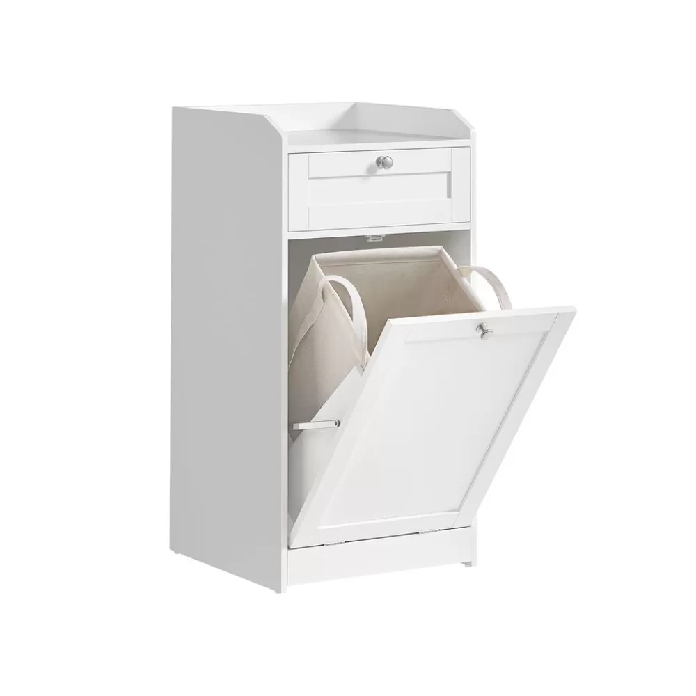 Flash Sale SONGMICS Badezimmerschrank mit Wäschekorb 40 x 40 x 80,2 cm