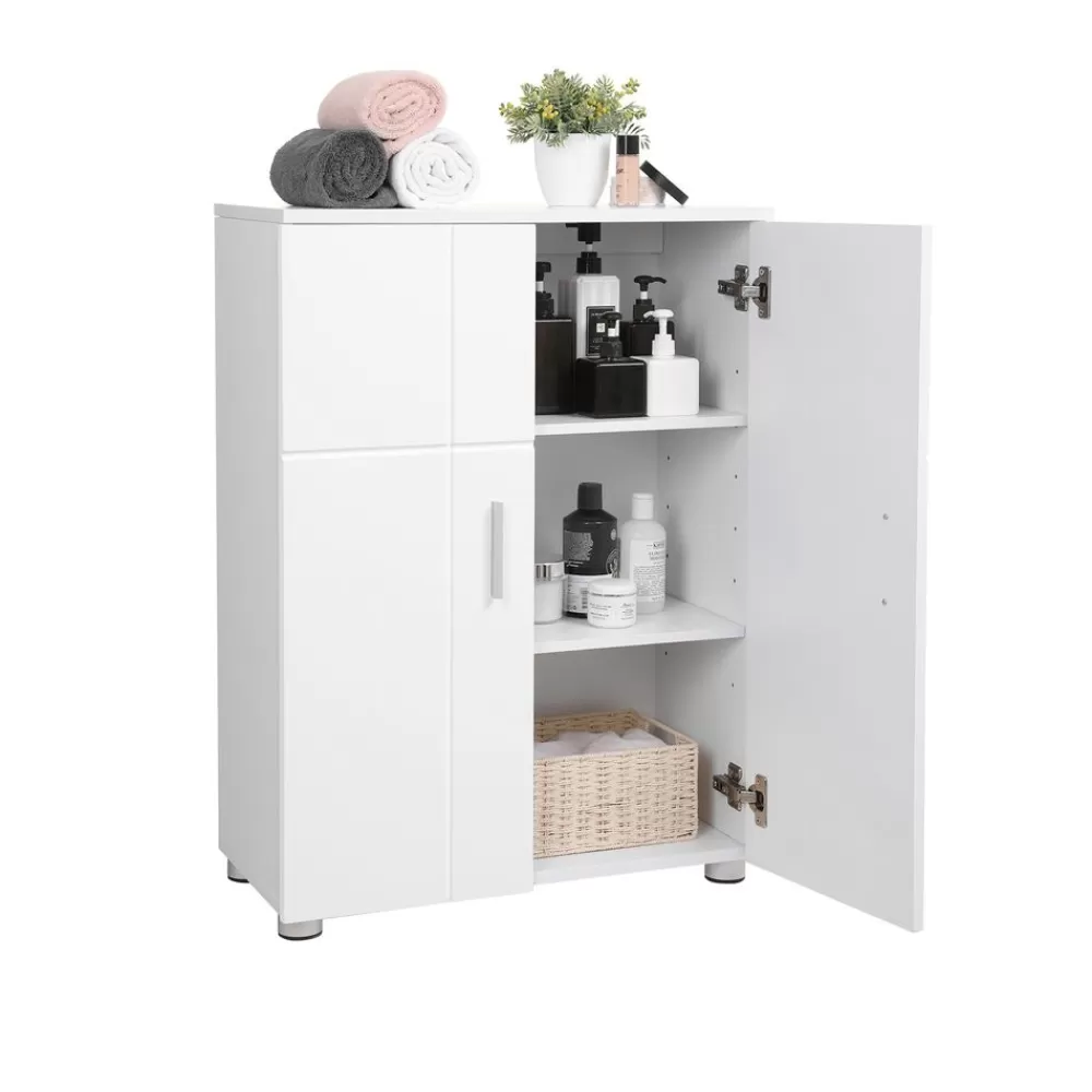 Cheap SONGMICS Badezimmerschrank Modern Weiß