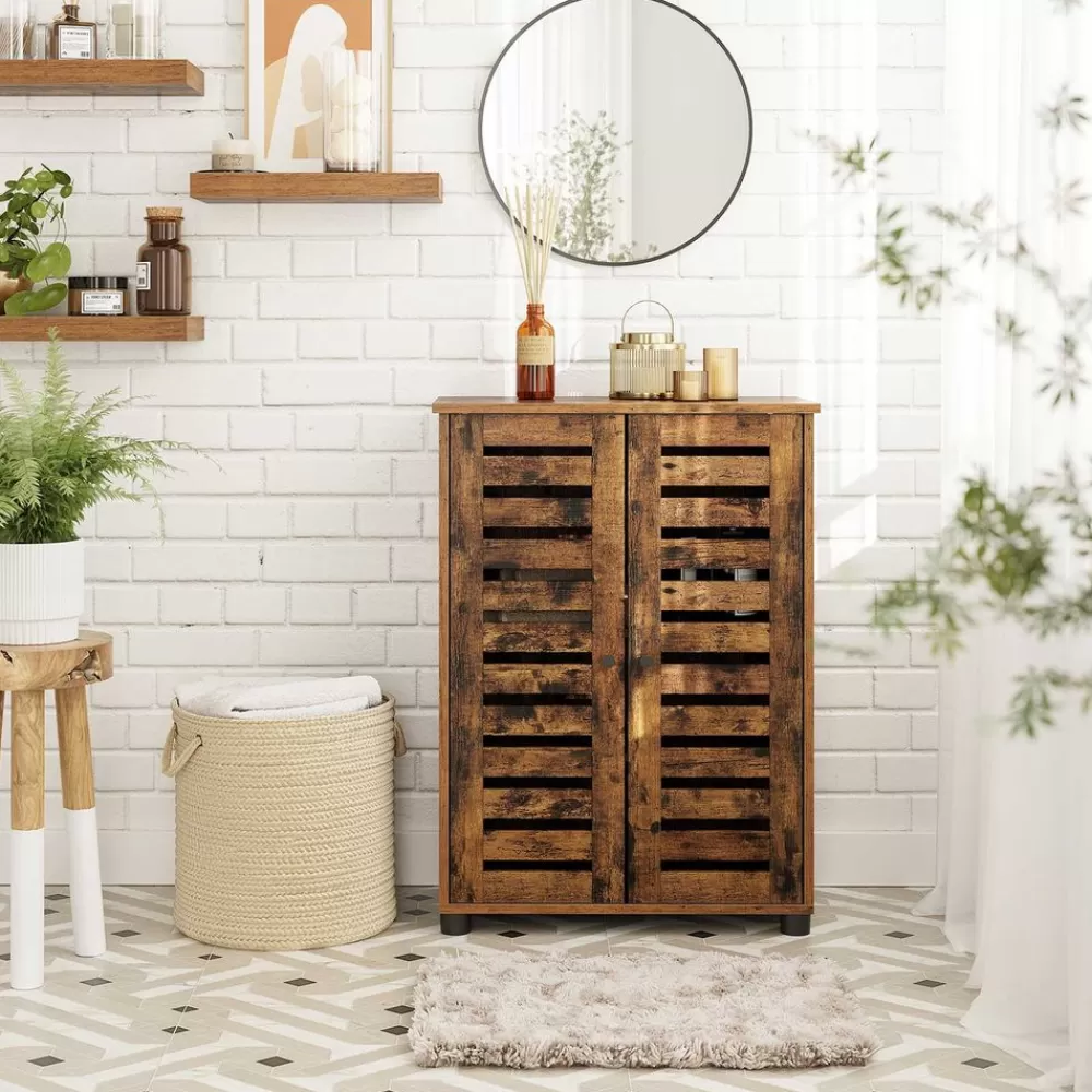 Best Sale SONGMICS Badezimmerschrank vintagebraun