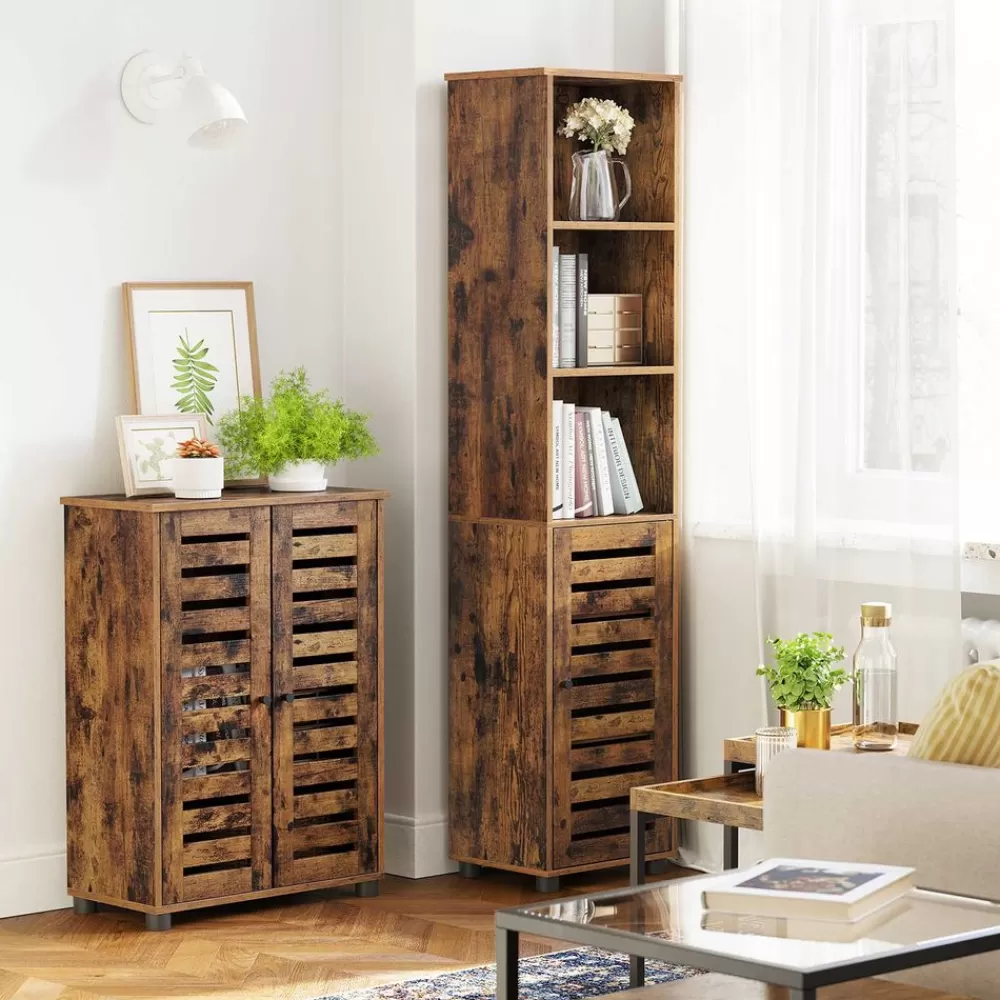 badezimmerschrank_vintagebraun_2-1.webp Best Sale SONGMICS Badezimmerschrank vintagebraun