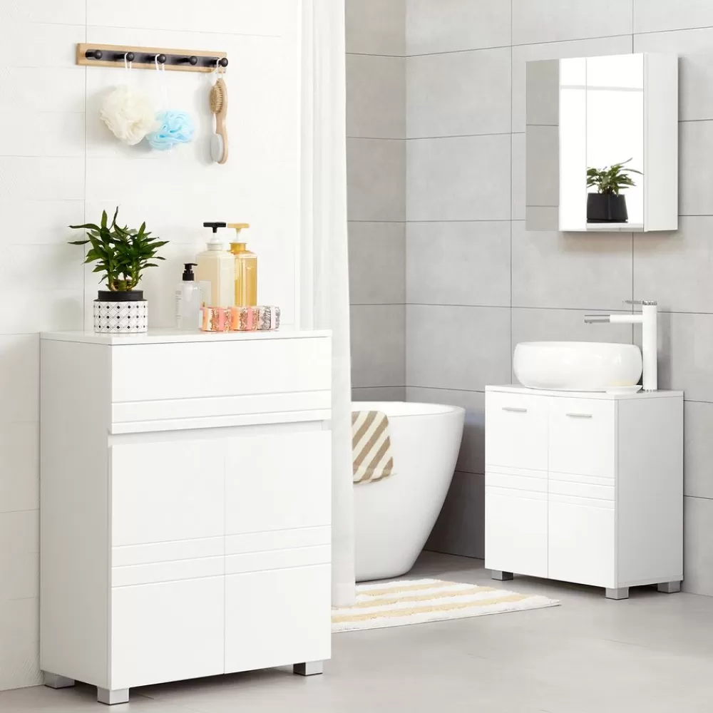 Outlet SONGMICS Badezimmerschrank weiß