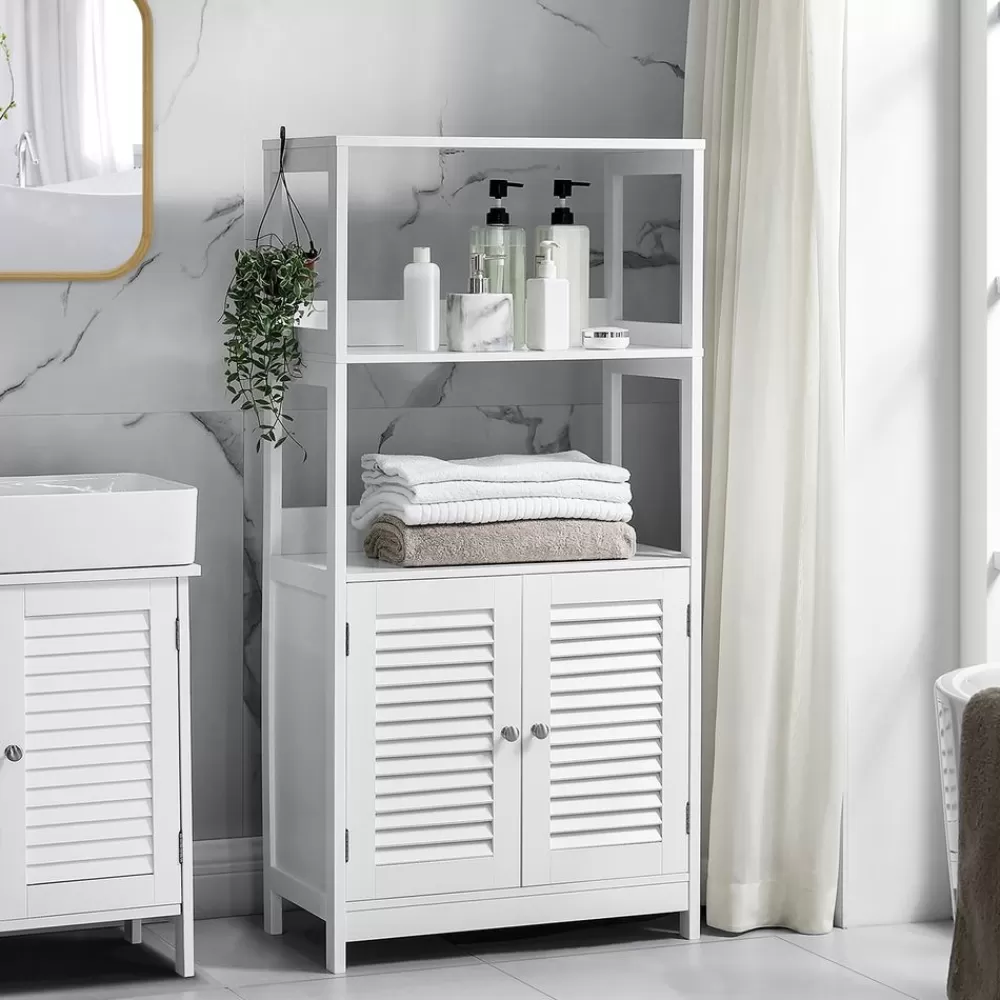 Sale SONGMICS Badschrank mit offenen Fächern Weiβ