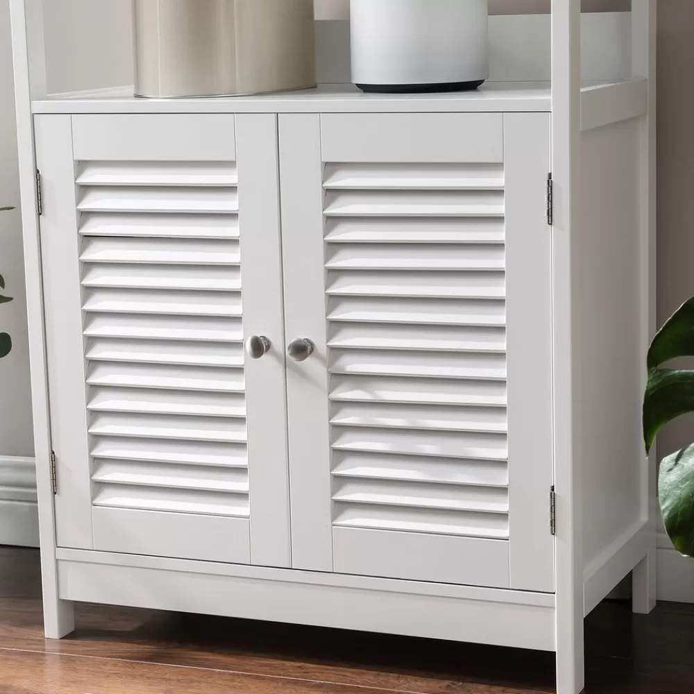 badschrank_mit_offenen_fchern_3.webp Sale SONGMICS Badschrank mit offenen Fächern Weiβ