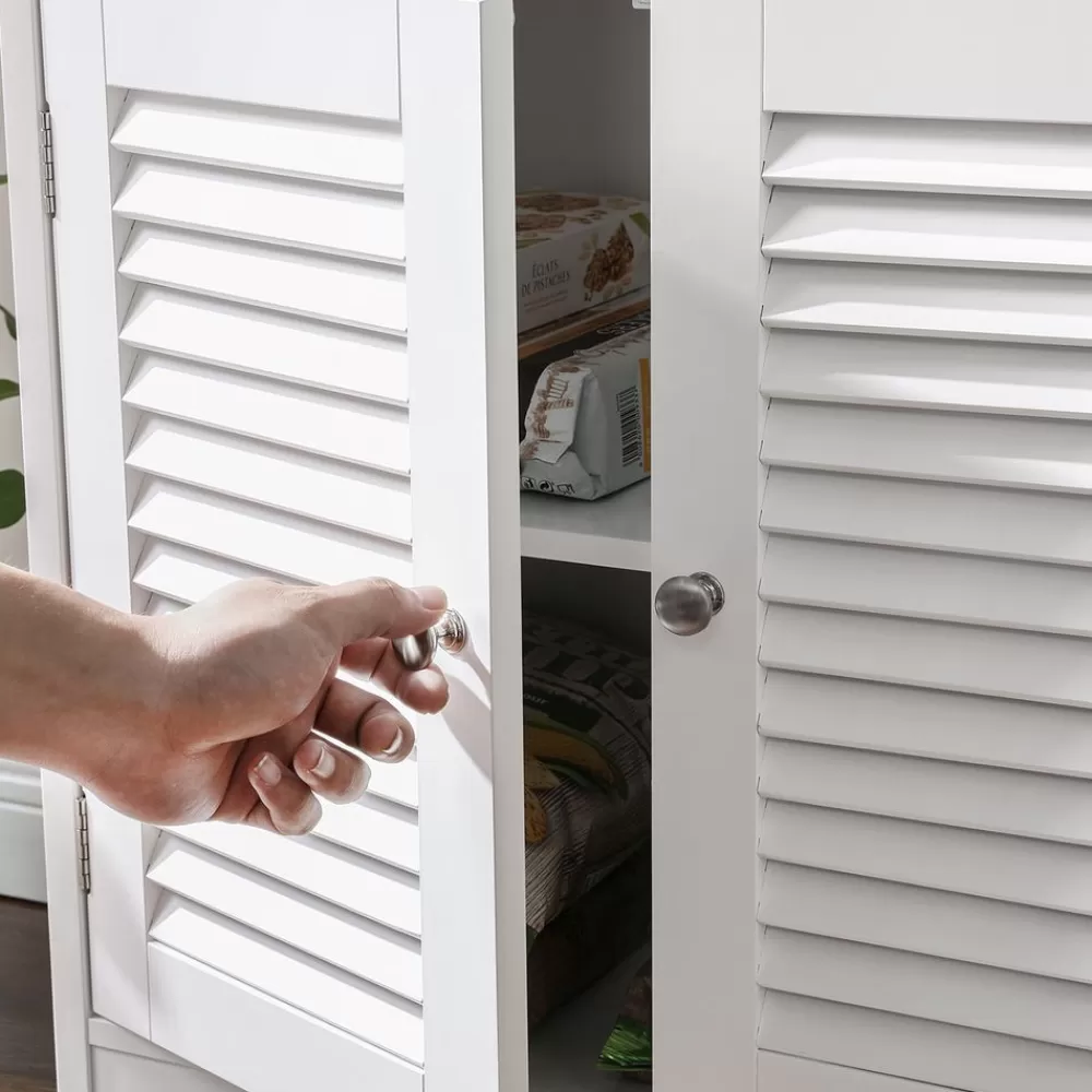 badschrank_mit_offenen_fchern_4.webp Sale SONGMICS Badschrank mit offenen Fächern Weiβ