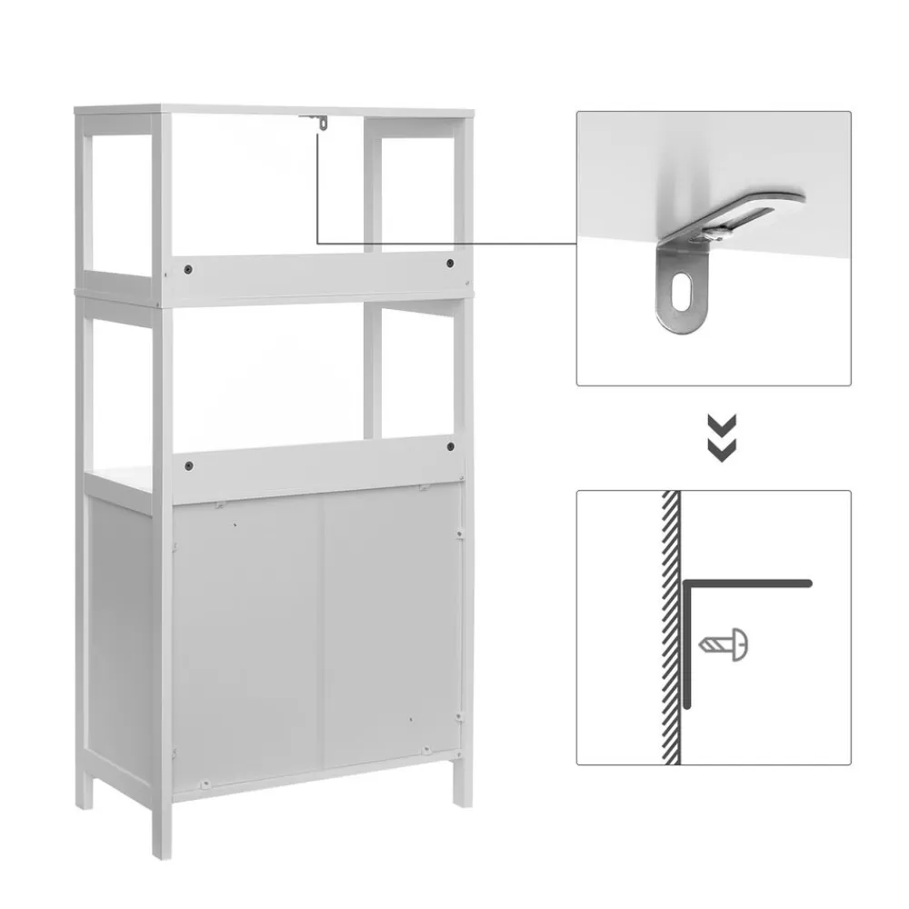 badschrank_mit_offenen_fchern_7.webp Sale SONGMICS Badschrank mit offenen Fächern Weiβ