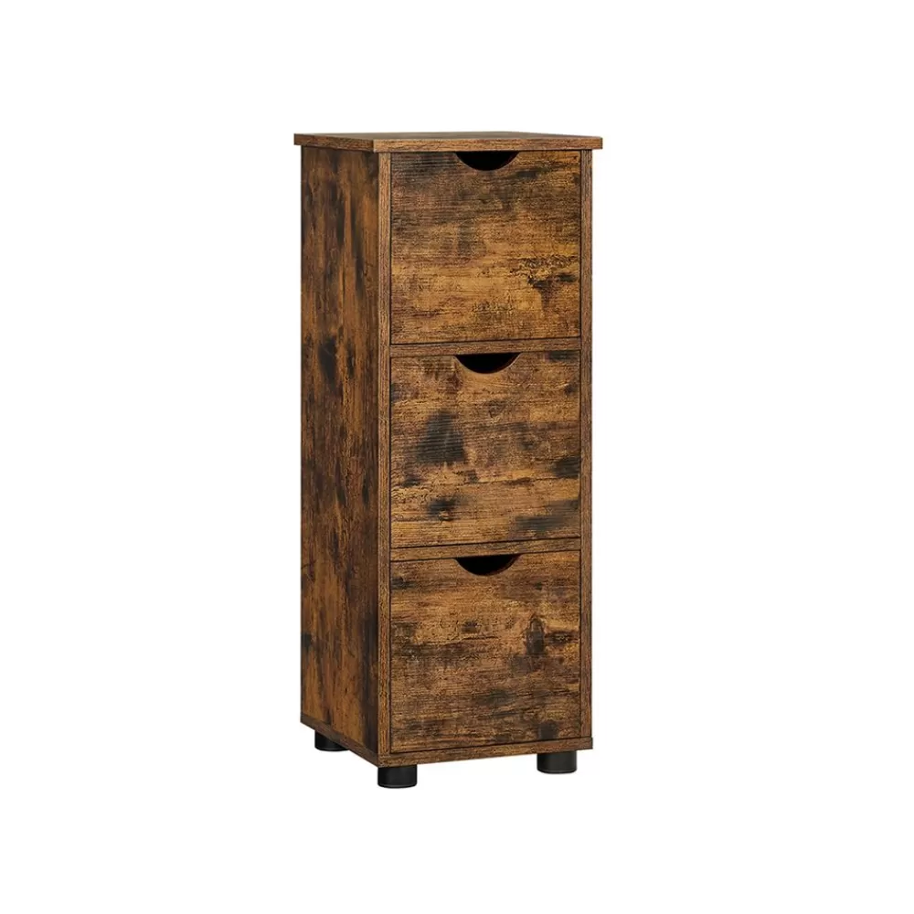 Discount SONGMICS Badschrank mit Schubladen Vintagebraun