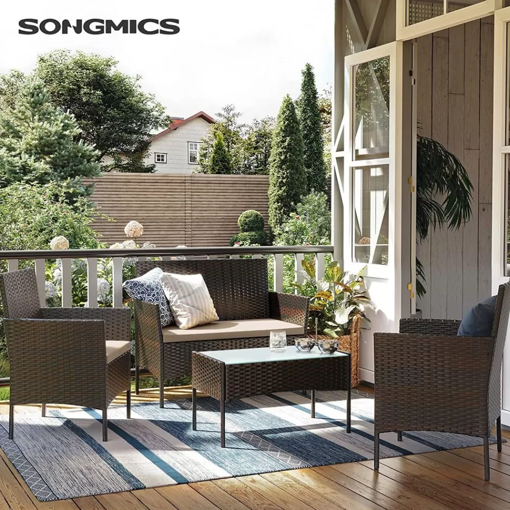 Fashion SONGMICS Balkonmöbel-Set 4-teilig