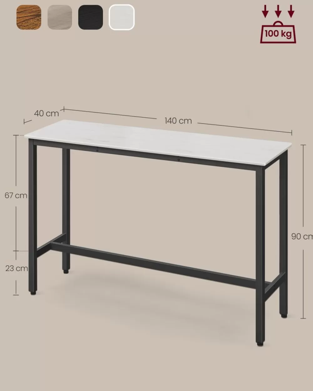 bar_table_xxcm_schwarz_13.webp Sale SONGMICS Bar Table 40x40x90cm Schwarz