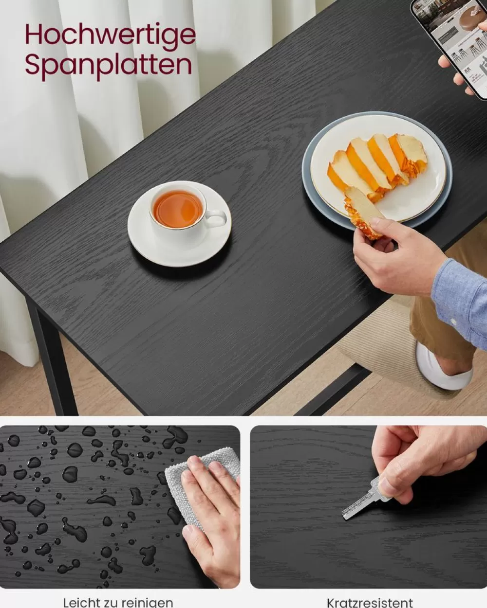 bar_table_xxcm_schwarz_4.webp Sale SONGMICS Bar Table 40x40x90cm Schwarz