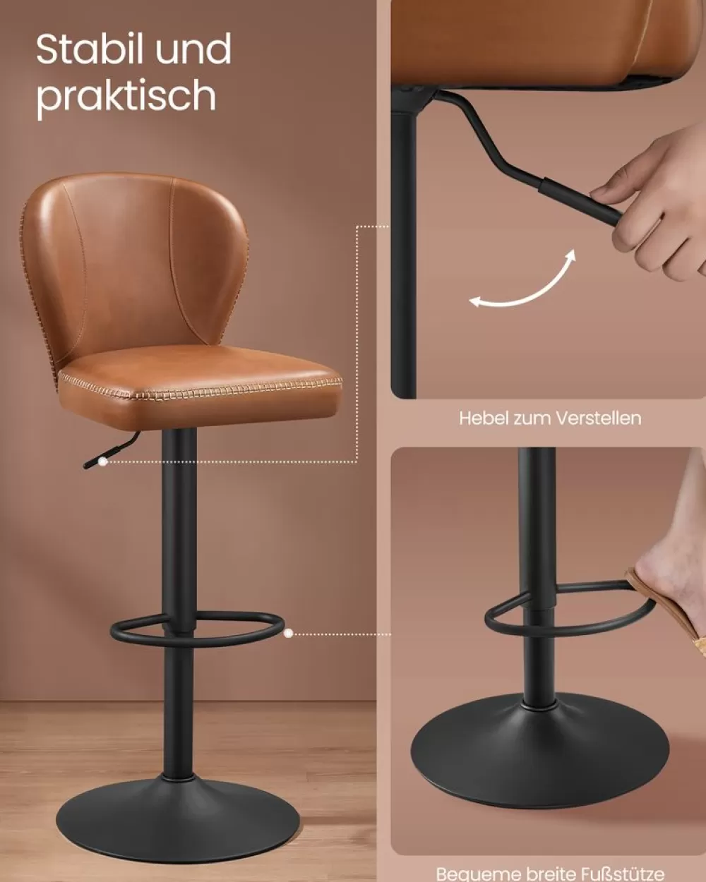 barhocker_er_set_drehbar_mit_rckenlehne_tintenschwarz_13.webp Cheap SONGMICS Barhocker 2er Set drehbar mit Rückenlehne tintenschwarz