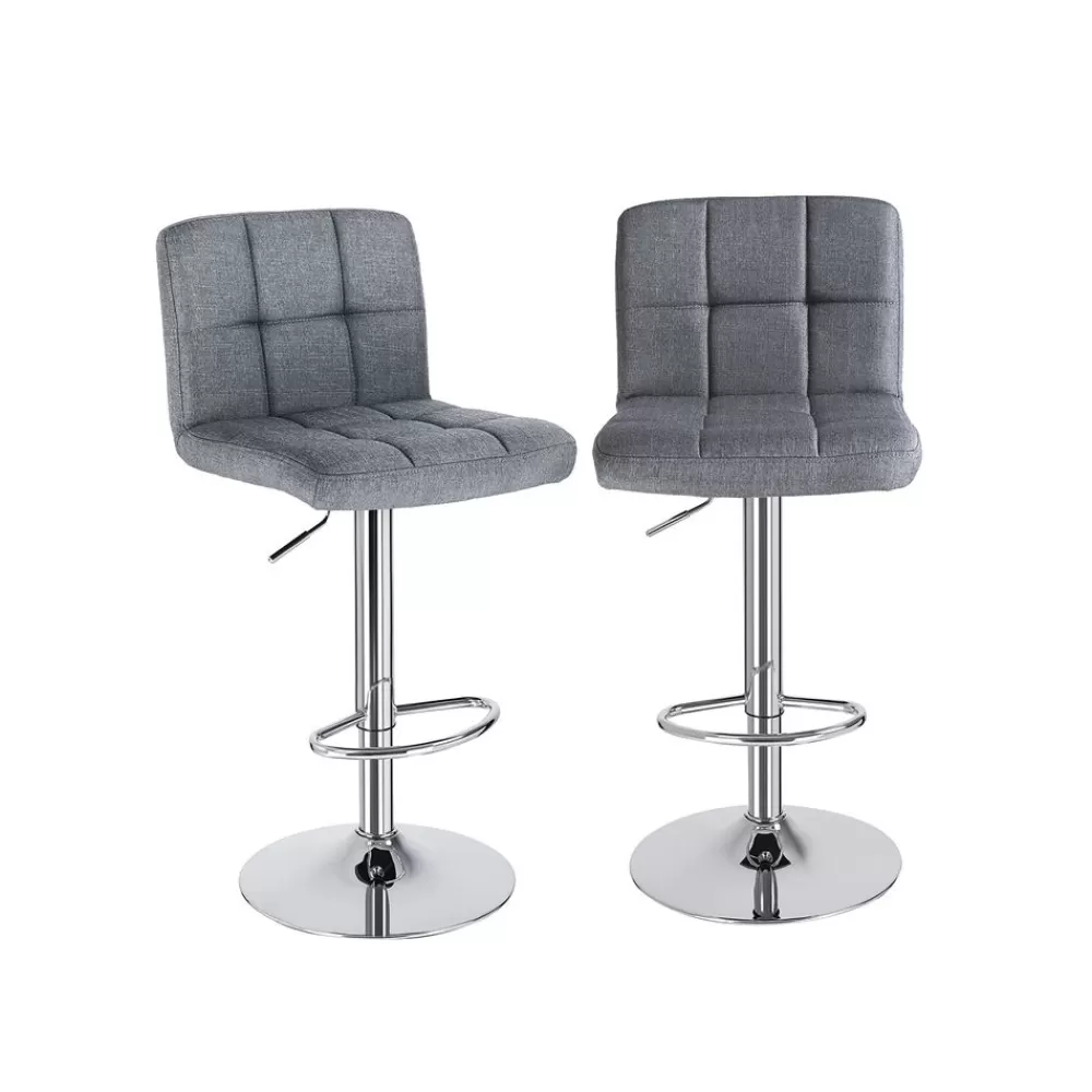 Discount SONGMICS Barhocker 2er Set grau meliert