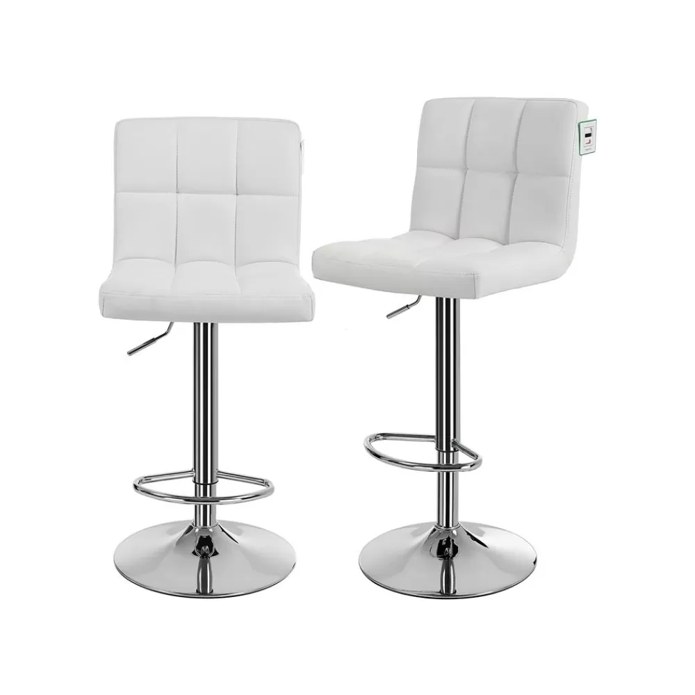 Cheap SONGMICS Barhocker 2er Set Kunstleder Weiß