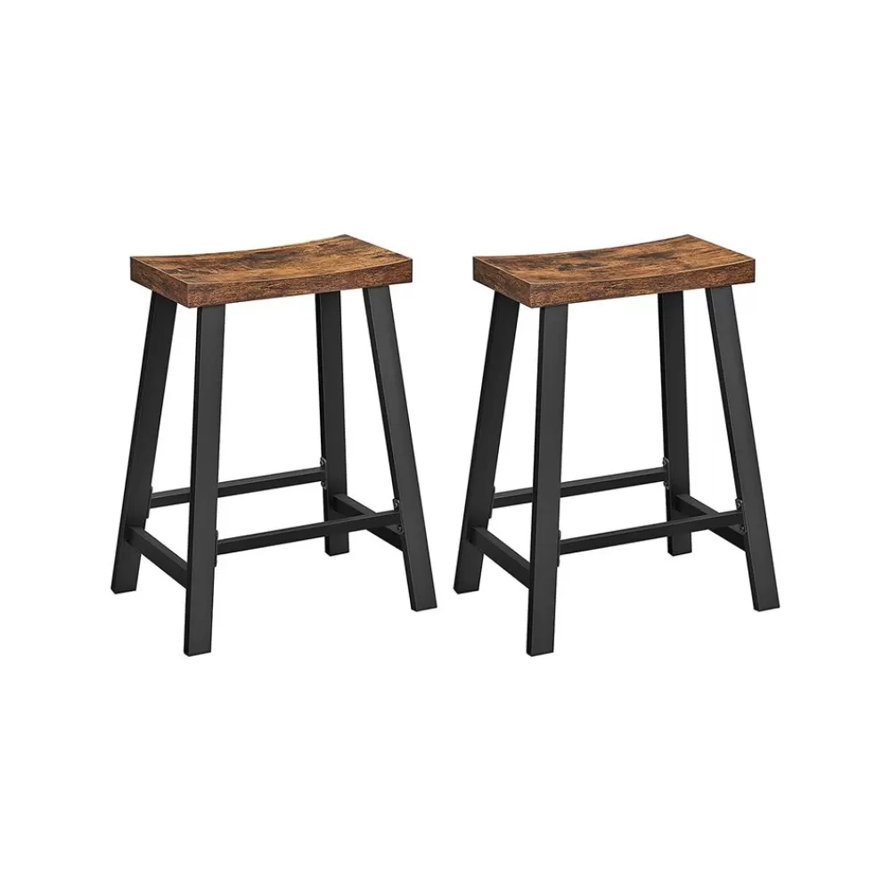Cheap SONGMICS Barhocker mit gebogener Sitzfläche vintagebraun-schwarz