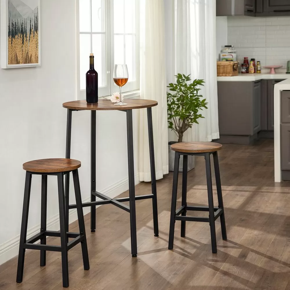 Online SONGMICS Barhocker mit Stahlgestell Vintagebraun + Schwarz