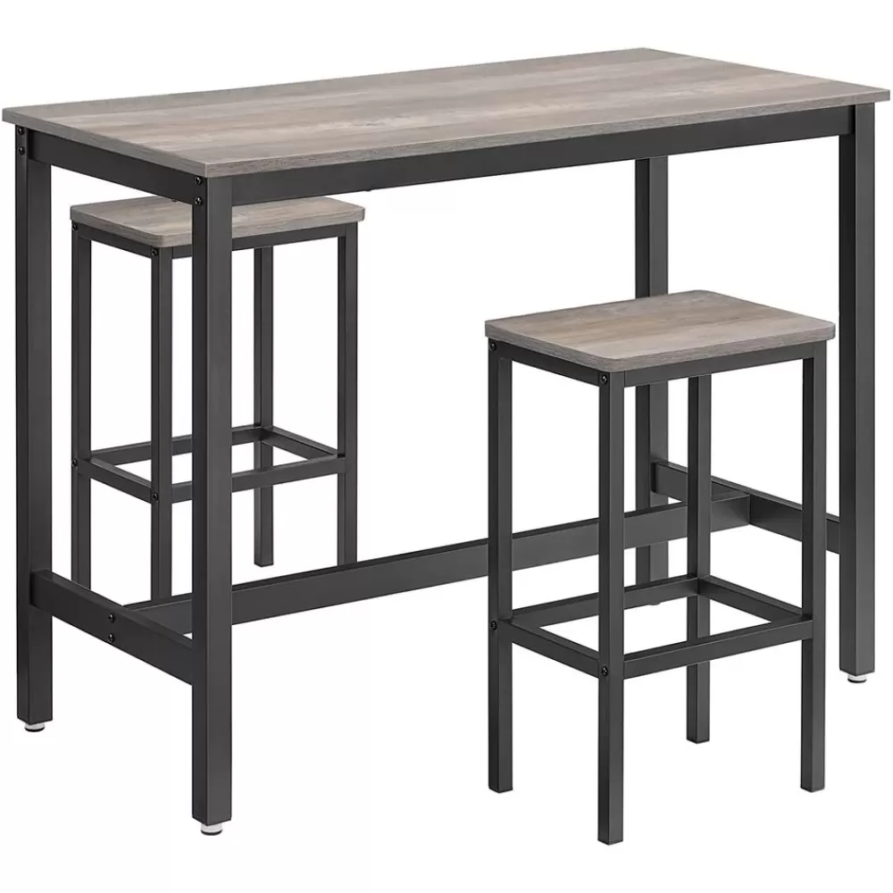 Best Sale SONGMICS Bartisch-Set Greige- Schwarz