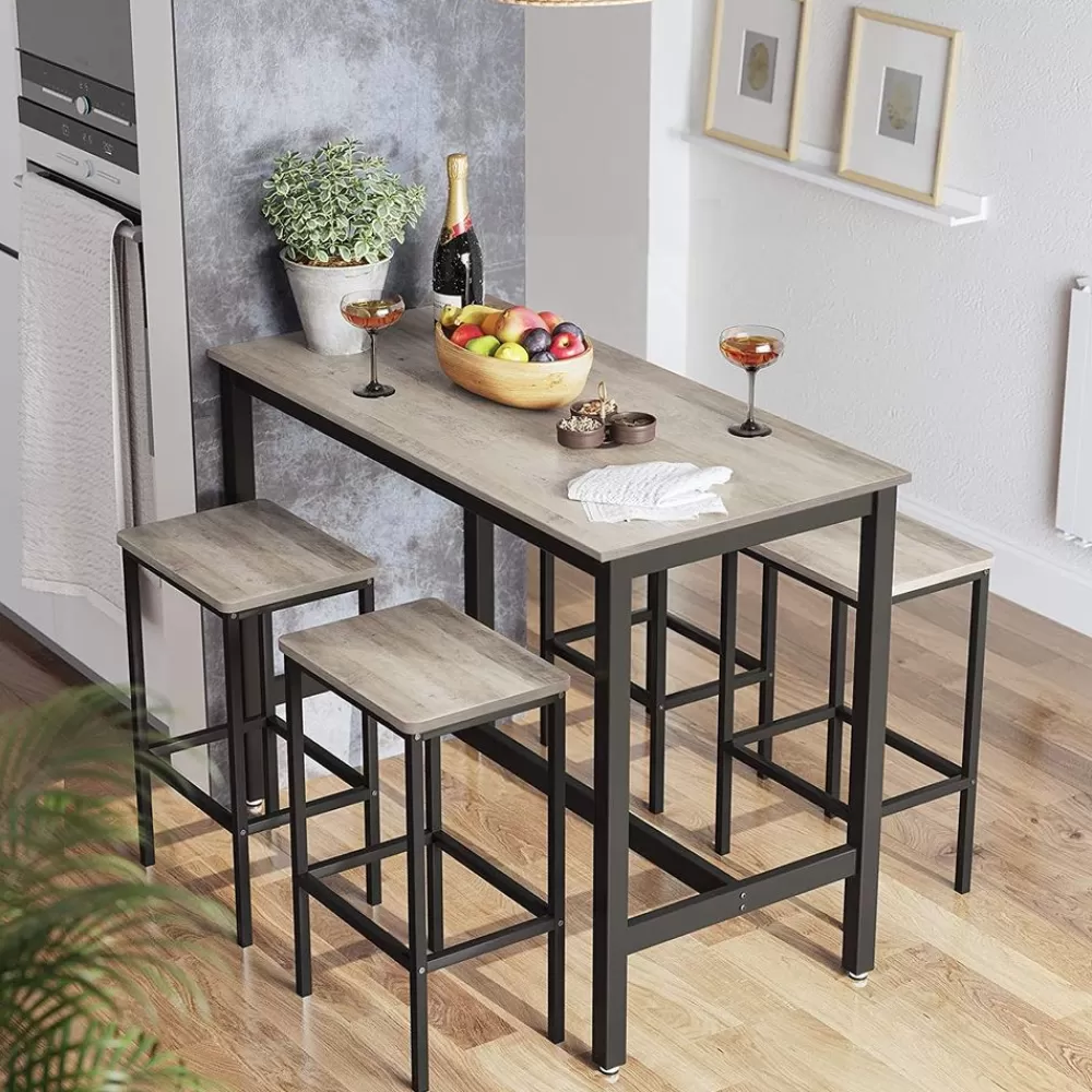 Best Sale SONGMICS Bartisch-Set Greige- Schwarz