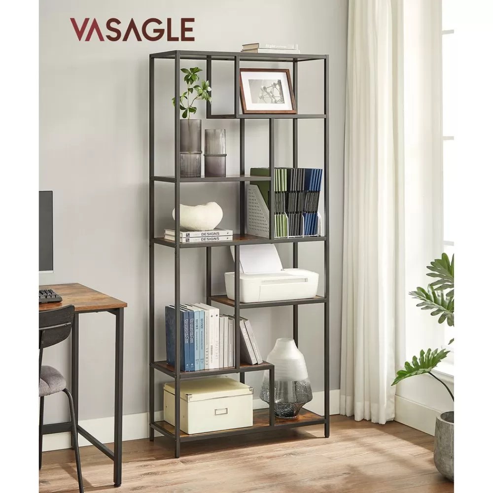 Flash Sale SONGMICS Bücherregal 180 cm hoch vintagebraun-schwarz