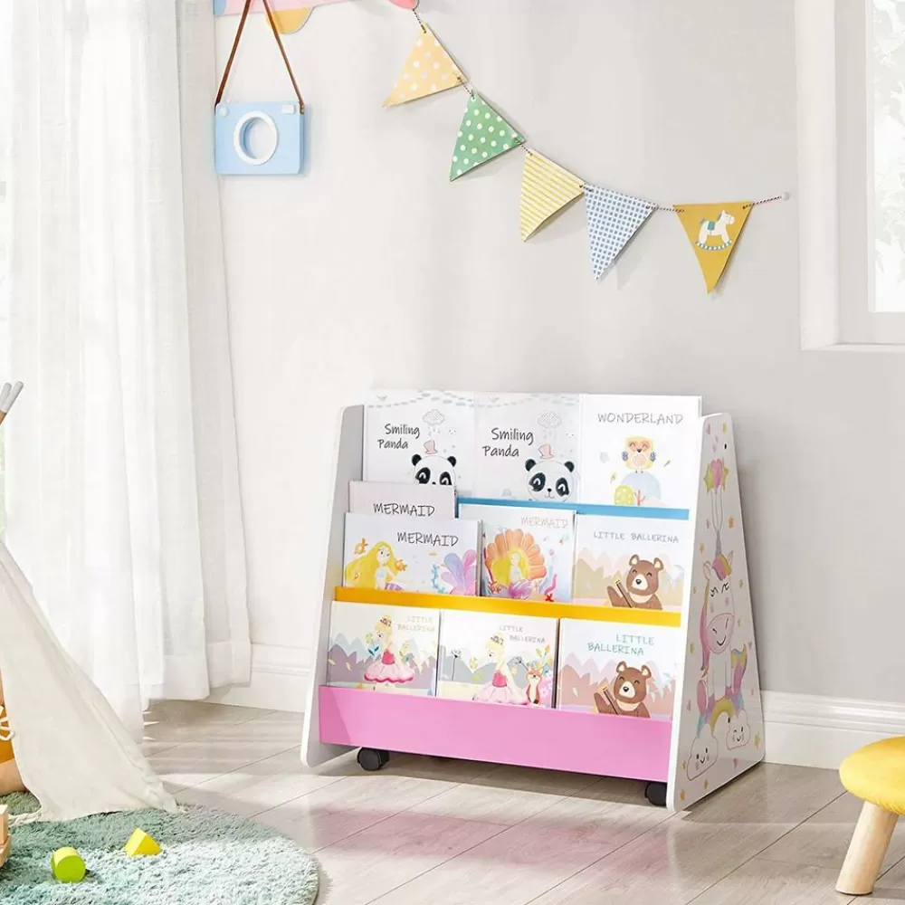 Cheap SONGMICS Bücherregal für Kinder weiß, blau, pink, gelb und schwarz