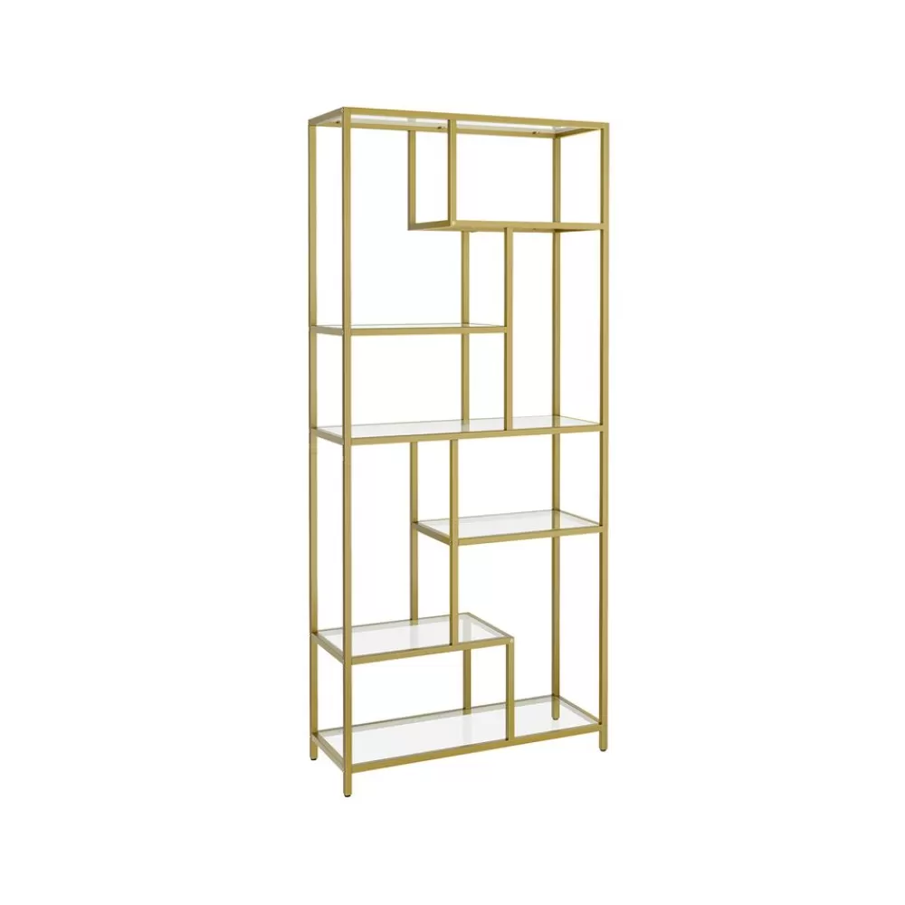 New SONGMICS Bücherregal mit 6 Ablagen gold-transparent