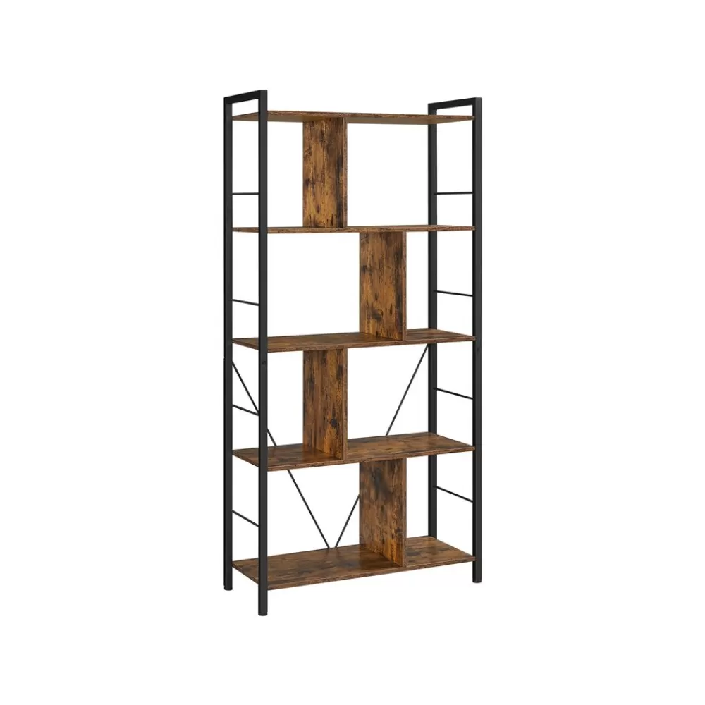 Discount SONGMICS Bücherregal mit 5 Ebenen vintagebraun-schwarz