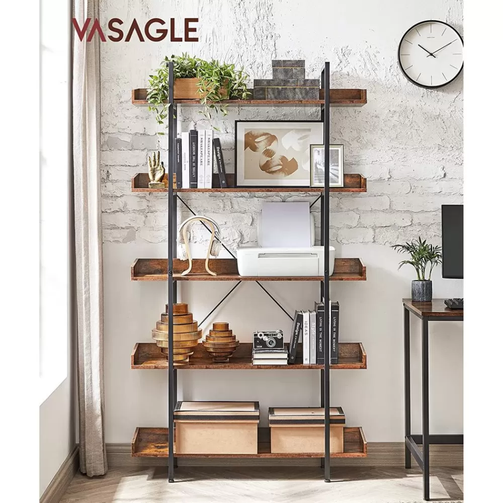 Clearance SONGMICS Bücherregal mit 5 Ebenen vintagebraun-schwarz