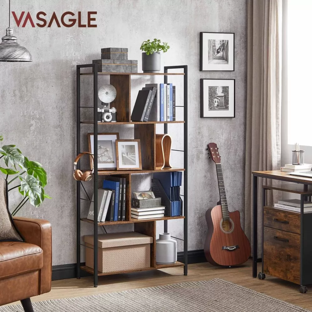 Discount SONGMICS Bücherregal mit 5 Ebenen vintagebraun-schwarz