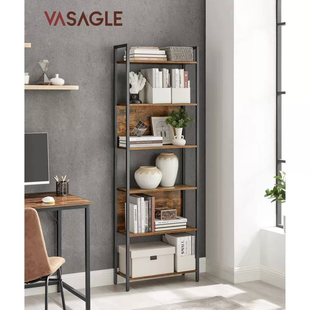 Cheap SONGMICS Bücherregal mit offenen Fächern vintagebraun-schwarz