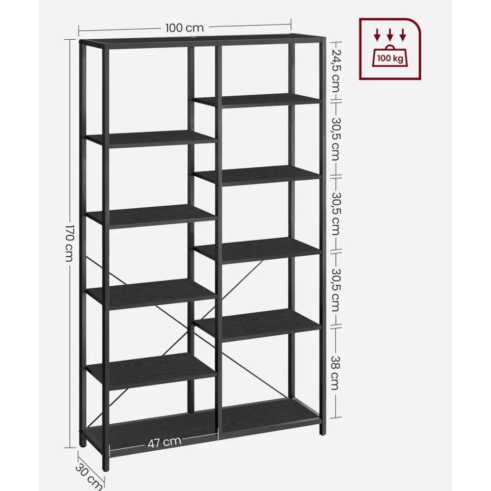 bcherregal_mit_offenen_fchern_15.webp Online SONGMICS Bücherregal mit offenen Fächern