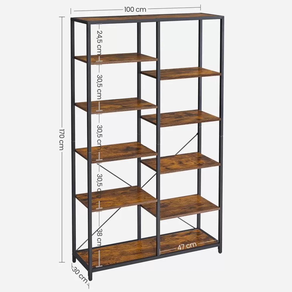 bcherregal_mit_offenen_fchern_6.webp Online SONGMICS Bücherregal mit offenen Fächern