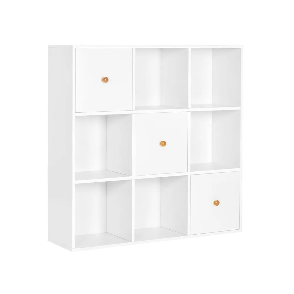 Store SONGMICS Bücherregal mit Türen Weiß