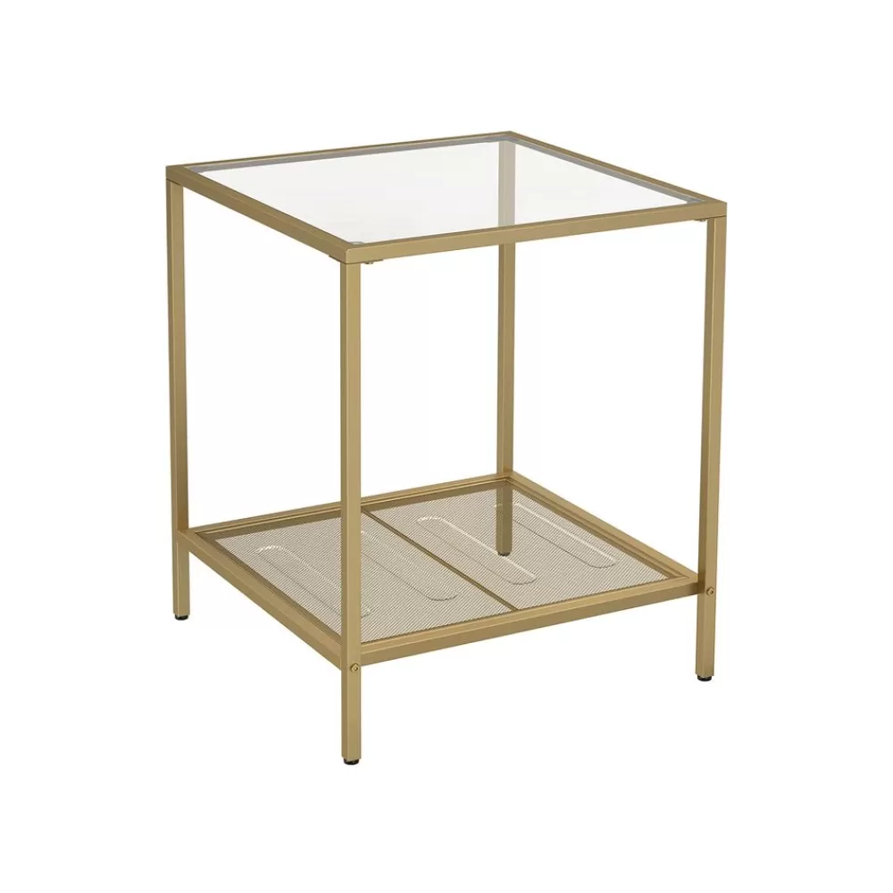 Store SONGMICS Beistelltisch Gold-Transparent