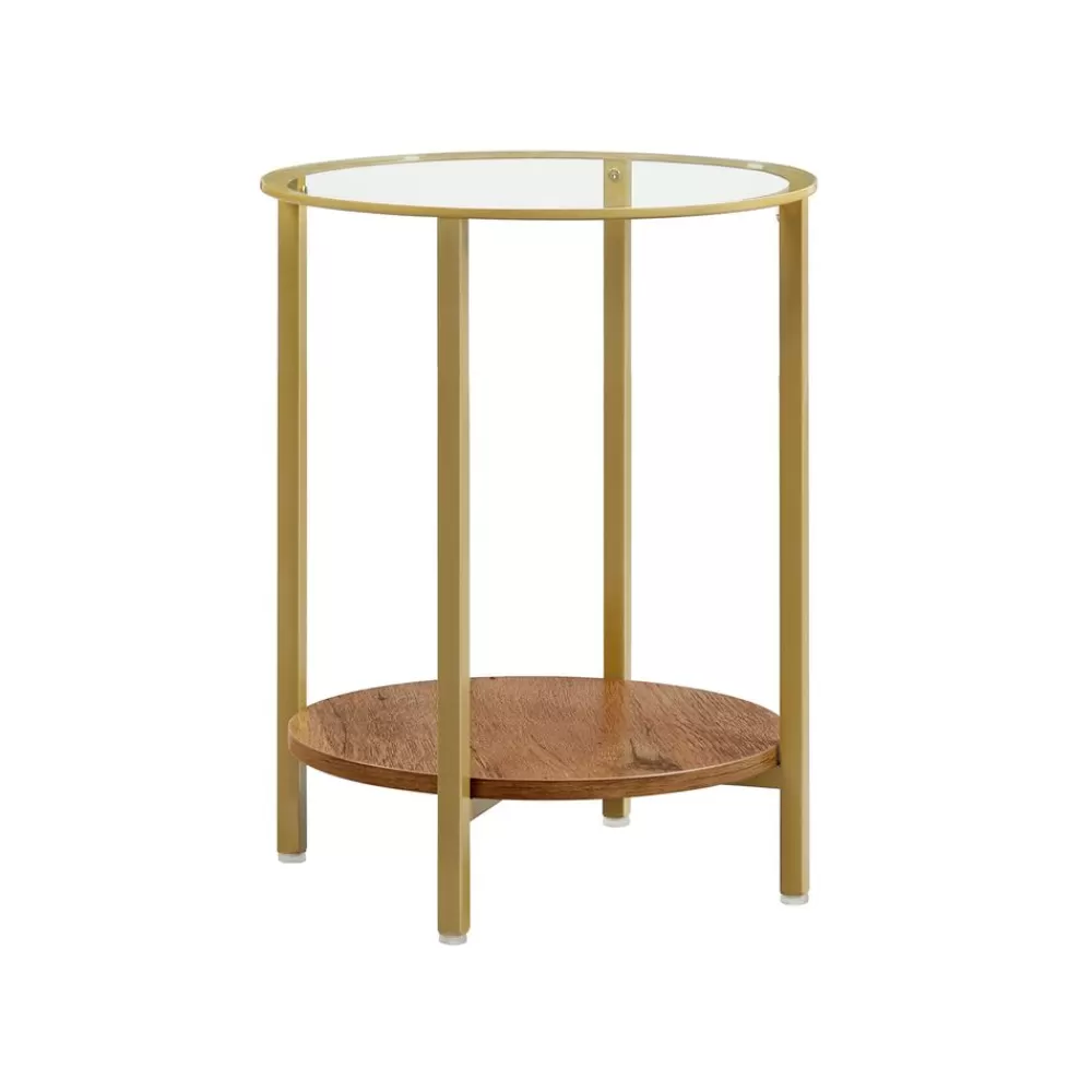 Clearance SONGMICS Beistelltisch haselnussbraun-golden