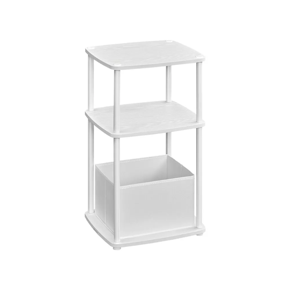 Cheap SONGMICS Beistelltisch mit 3 Ablagen 30 x 34 x 58 cm schneeweiß